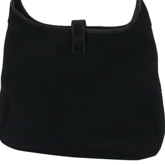 Authentic Salvatore Ferragamo shoulder bag logo canvas leather